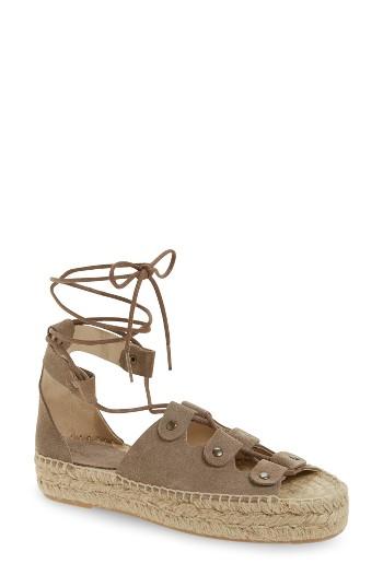 Women's Soludos Ghillie Platform Sandal M - Grey