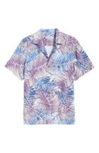 Men's Tommy Bahama San Juan Fronds Silk Blend Camp Shirt, Size - Blue
