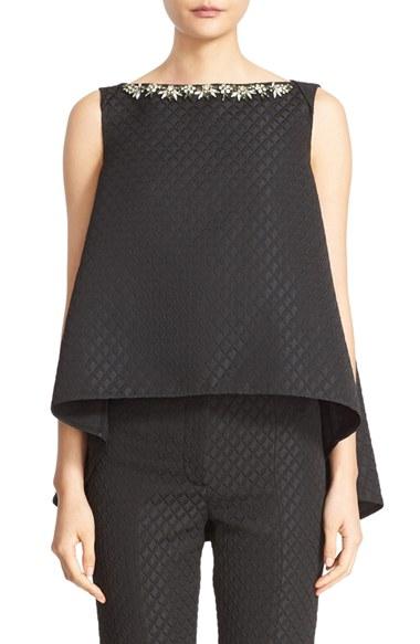 Women's Erdem Joelle Embellished Jacquard Swing Top