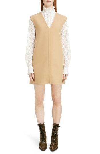 Women's Chloe Stretch Wool Shift Dress Us / 42 Fr - Brown