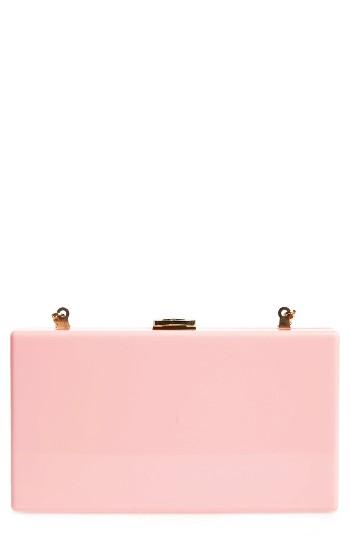 Natasha Couture Resin Box Clutch - Pink