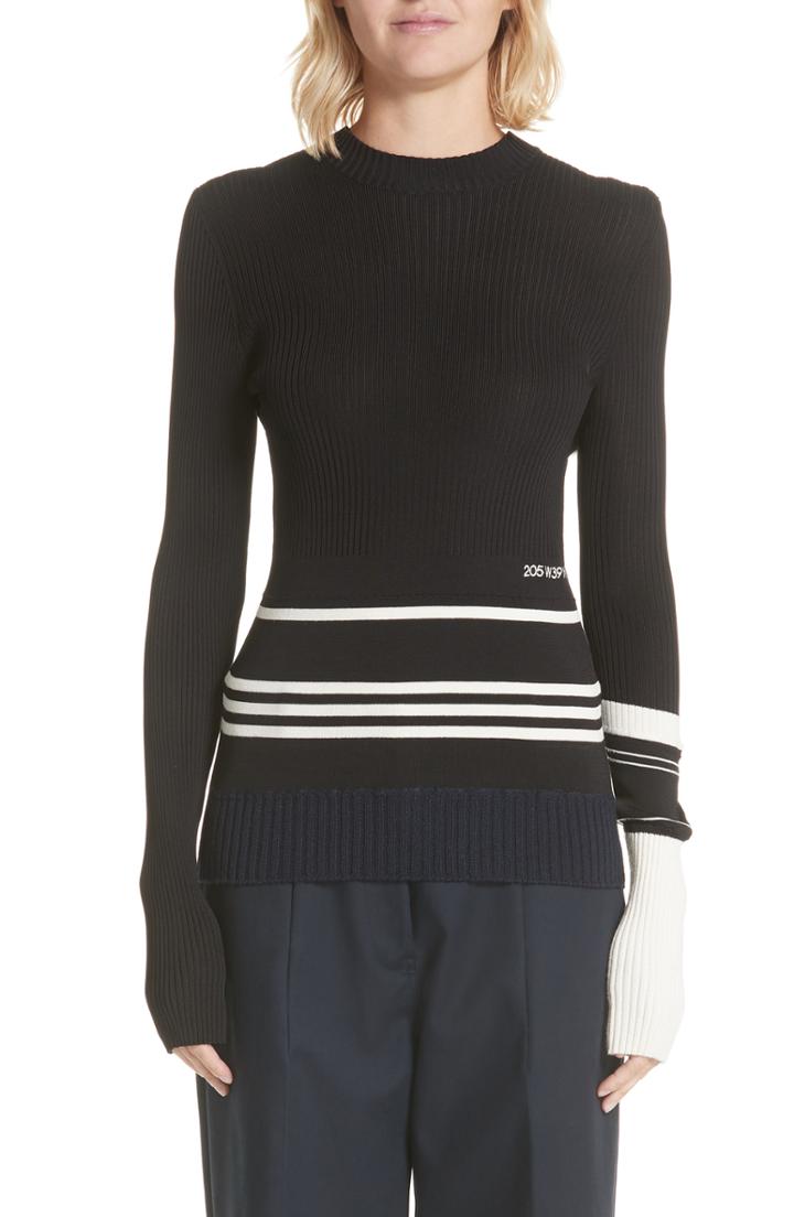Women's Calvin Klein 205w39nyc Varsity Stripe Colorblock Sweater