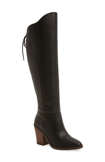 Women's Lucky Brand Pembe Asymmetrical Boot M - Black