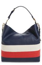 Tory Burch Stripe Duet Leather Hobo -