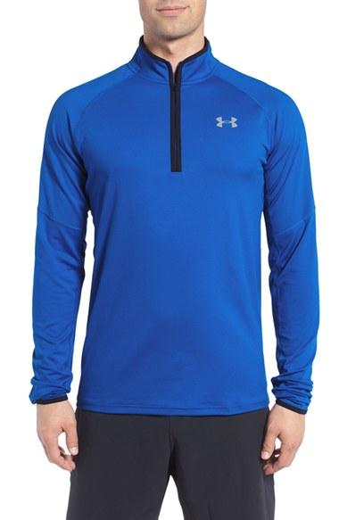 Men's Under Armour No Breaks Quarter Zip Training Pullover - Blue