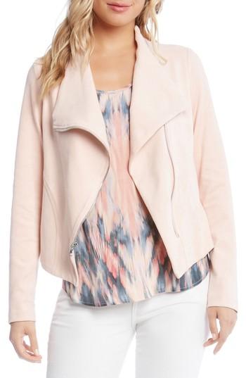 Women's Karen Kane Stretch Knit Moto Jacket - Pink