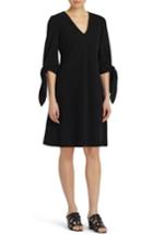 Women's Lafayette 148 New York Kenna Tie Sleeve Fit & Flare Dress - Black