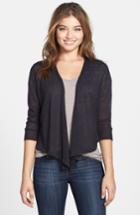Petite Women's Nic+zoe 4-way Convertible Three Quarter Sleeve Cardigan P - Blue