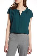 Women's Halogen Hidden Button Blouse, Size - Green