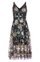 Women's Dress The Population Audrey Sequin Embroidered Midi Dress
