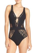 Women's Becca 'show & Tell' Crochet One-piece Swimsuit