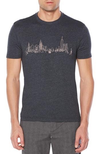 Men's Original Penguin Embroidered Nyc Skyline T-shirt, Size - Blue