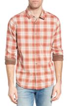 Men's Jeremiah Vogel Regular Fit Reversible Plaid Sport Shirt, Size - Brown