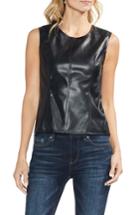 Women's Vince Camuto Faux Leather Front Shell, Size - Black