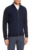 Men's Boss Bacco Full Zip Wool Sweater Jacket, Size - Blue