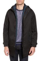 Men's Ted Baker London Longline Raincoat With Zip Out Vest (m) - Black