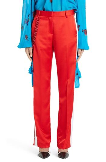 Women's Msgm Chain Detail Trousers Us / 40 It - Red