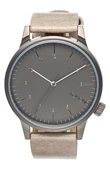 Men's Komono 'winston Regal' Leather Strap Watch, 42mm