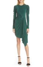 Women's Jonathan Simkhai Asymmetrical Sueded Jersey Faux Wrap Dress - Green