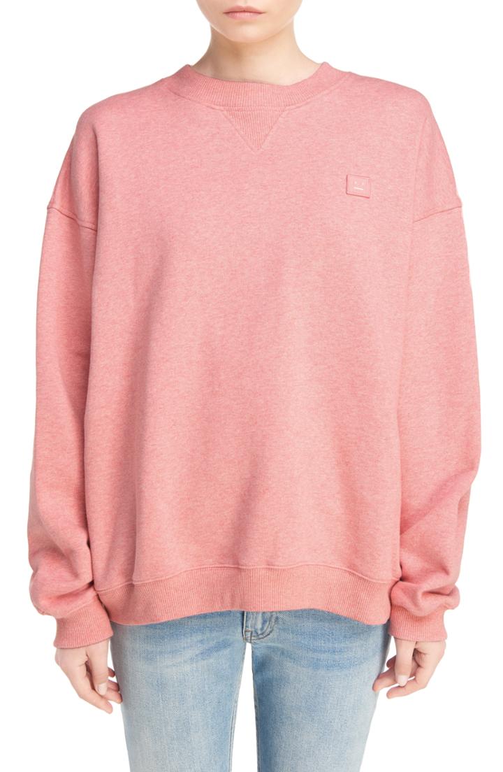 Women's Acne Studios Yana Patch Sweatshirt - Pink