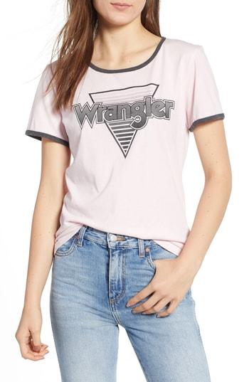 Women's Wrangler Logo Graphic Ringer Tee - Pink