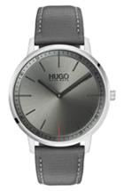 Men's Hugo Exist Leather Strap Watch, 40mm