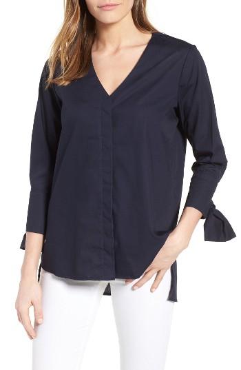 Women's Gibson Tie Sleeve Poplin Top