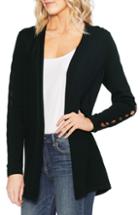 Women's Vince Camuto Cutout Sleeve Open Front Cardigan - Black