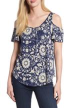Women's Lucky Brand Cold Shoulder Cotton Blend Top