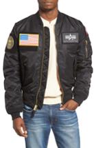 Men's Alpha Industries Slim Fit Reversible Ma-1 Flex Bomber Jacket - Black