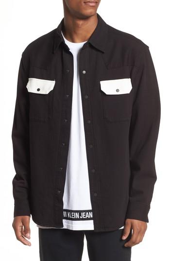 Men's Calvin Klein Jeans Archive Western Blocked Shirt - Black