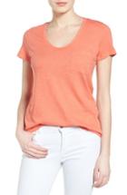Women's Caslon Relaxed Slub Knit U-neck Tee, Size - Burgundy