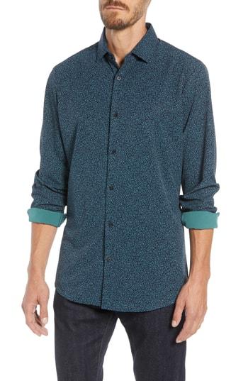 Men's Mizzen+main Herndon Slim Fit Print Sport Shirt - Blue