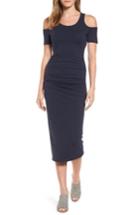 Petite Women's Michael Stars Cold Shoulder Body-con Dress P - Blue