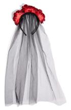 Topshop Halloween Flower Veil Headband, Size - Black
