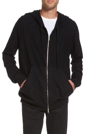 Men's Vince Oversize Cashmere Zip Hoodie - Black