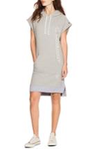 Women's Champion Reverse Weave Hooded T-shirt Dress - Grey