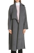 Women's Vince Asymmetrical Wool Blend Blanket Coat - Grey