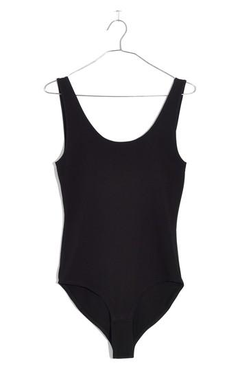 Women's Madewell Scoop Back Bodysuit - Black