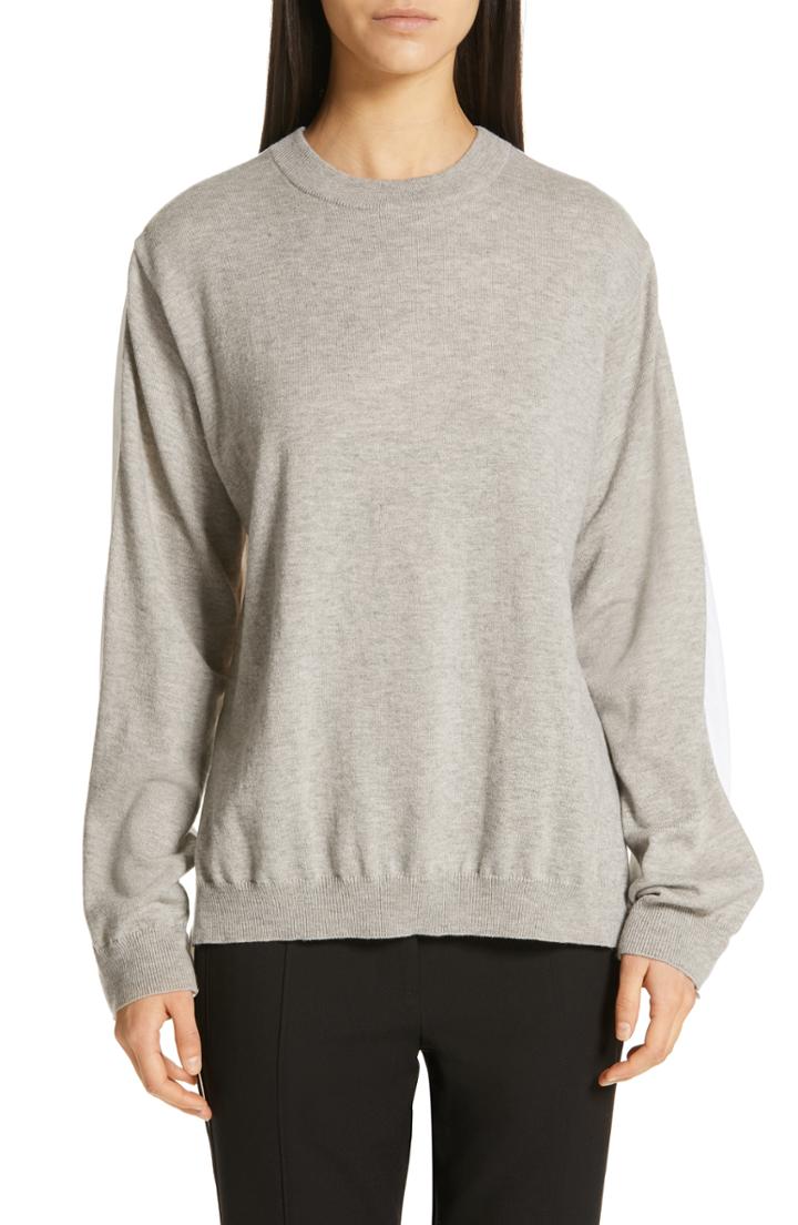 Women's Tibi Mixed Media Top, Size - Grey