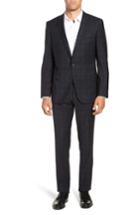 Men's Boss Huge/genius Trim Fit Stretch Plaid Wool Suit