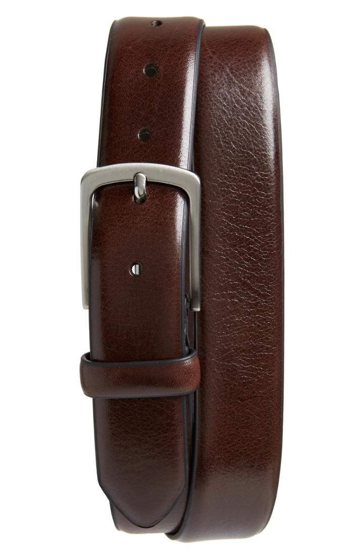 Men's Nordstrom Men's Shop Harper Leather Belt - Brown Chestnut