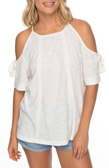 Women's Roxy Hills Of Love Cold Shoulder Top - Ivory
