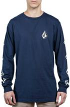 Men's Volcom Deadly Stones Long Sleeve T-shirt - Blue