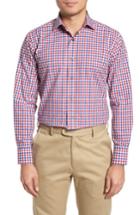 Men's Lorenzo Uomo Trim Fit Check Dress Shirt .5 - 32 - Red