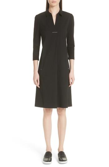 Women's Lafayette 148 New York Zac Jersey Sleeve Dress - Black