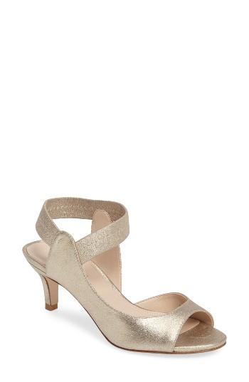 Women's Pelle Moda Berti Peep Toe Sandal .5 M - Metallic