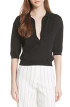 Women's Tibi Crop Knit Pullover, Size - Black