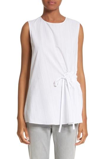 Women's Fabiana Filippi Seersucker Pinstripe Blouse Us / 40 It - White