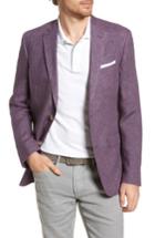 Men's Nordstrom Men's Shop Trim Fit Linen Blazer R - Purple